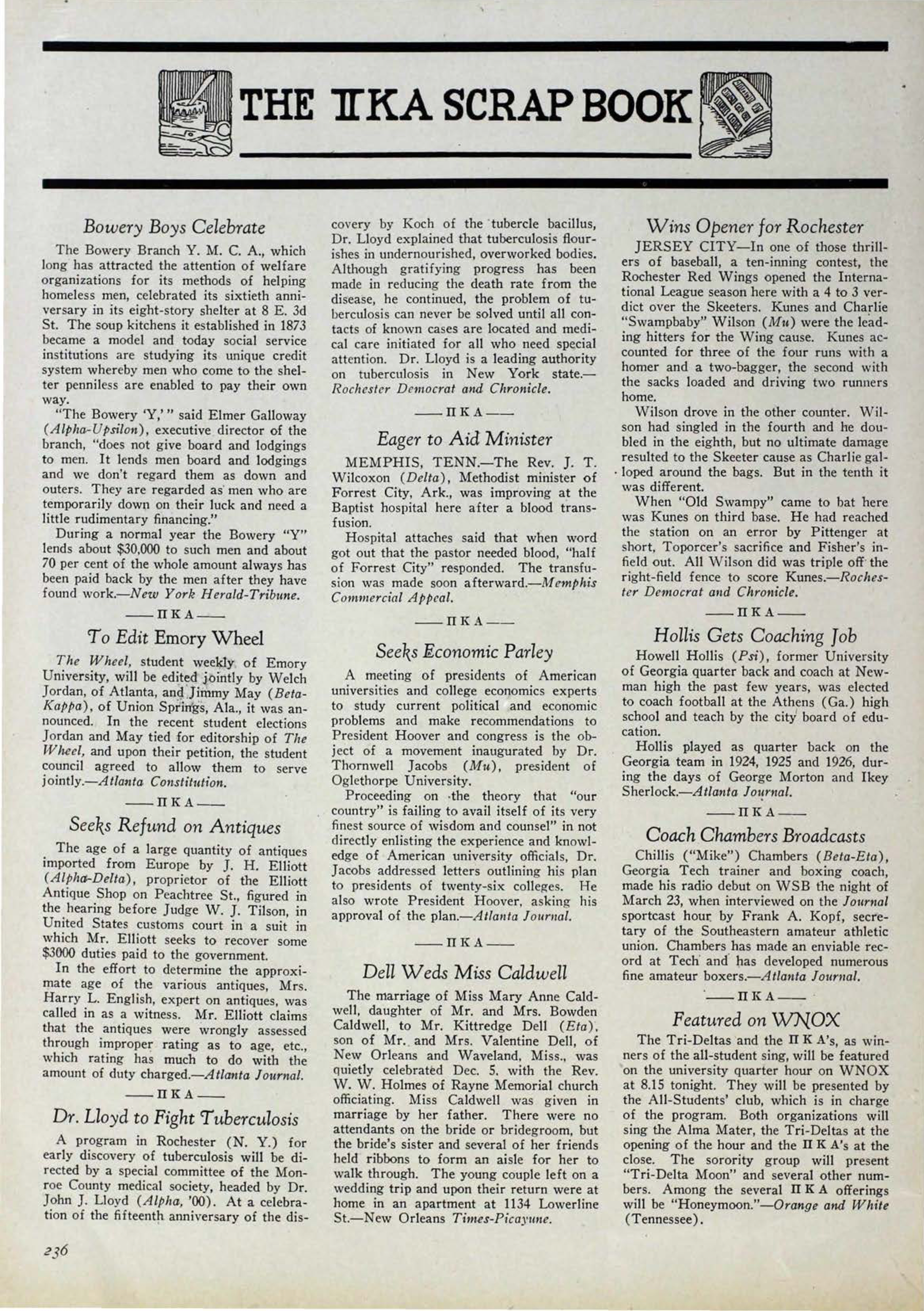 The Pi Kappa Alpha Scrap Book, June 1932